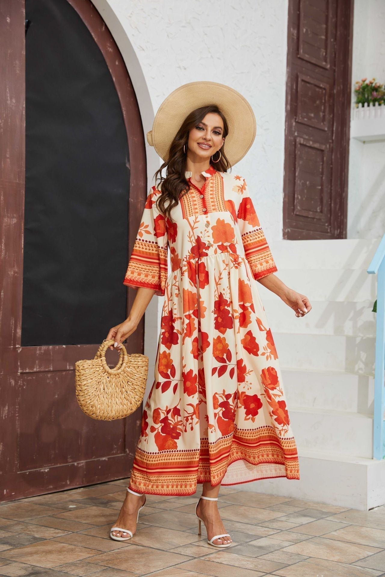 BellaFlora Ethereal Floral Maxi Dress – All-Season Elegance