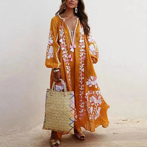 ElizaGrace Elegant Oversized Vintage Print Dresses
