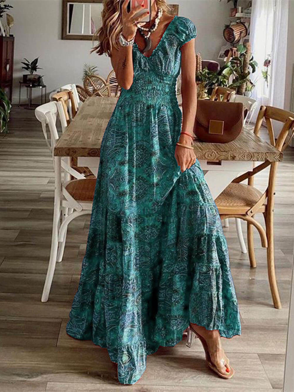 BlossomElegance Women's Floral Maxi Dress for Effortless Style