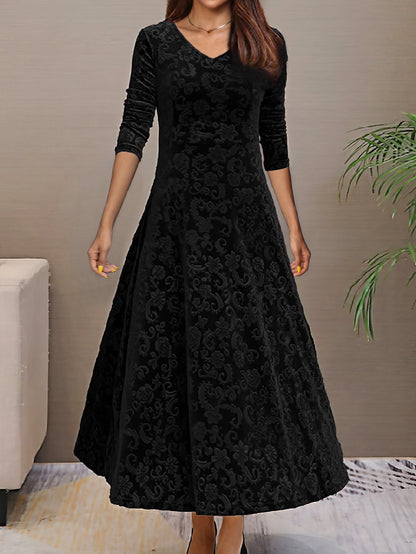 Isabella Luxe Velvet Long Dress for Formal Occasions
