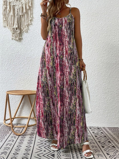 BohoChic Women's Summer Maxi Dress with Vintage Print