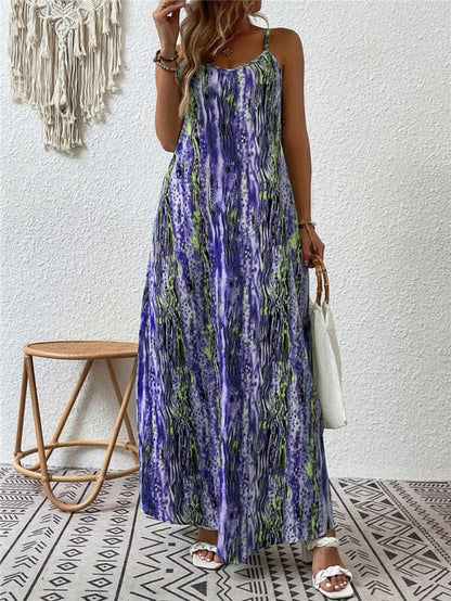 BohoChic Women's Summer Maxi Dress with Vintage Print