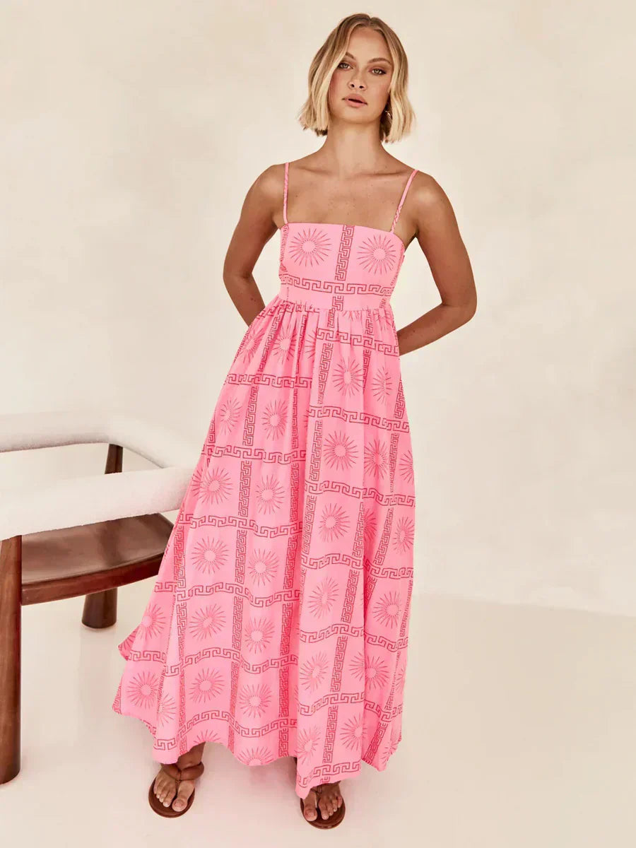 BellaGrace Sleeveless Maxi Dress with Square Neckline for Casual Comfort