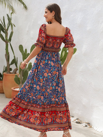 Evelyn's Bohemian Floral Maxi Dress – Lightweight Cotton for Summer