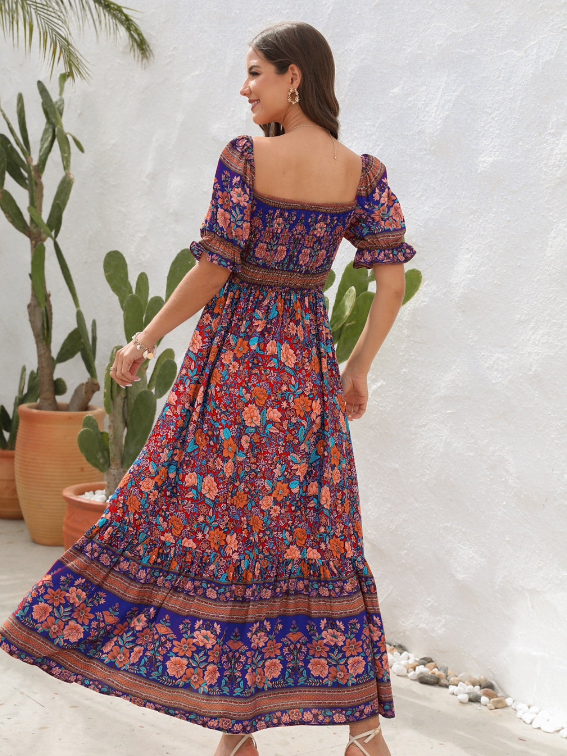 Evelyn's Bohemian Floral Maxi Dress – Lightweight Cotton for Summer