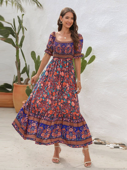 Evelyn's Bohemian Floral Maxi Dress – Lightweight Cotton for Summer