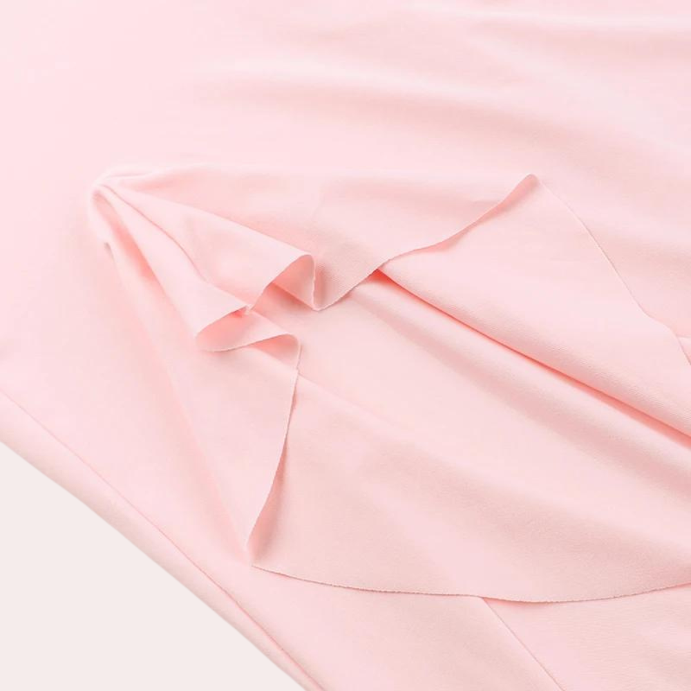 BelleFemme Elegant Sleeveless V-Neck Dress with High-Low Hem