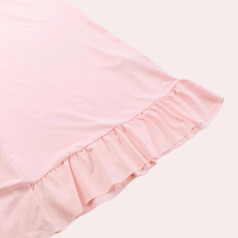 BelleFemme Elegant Sleeveless V-Neck Dress with High-Low Hem