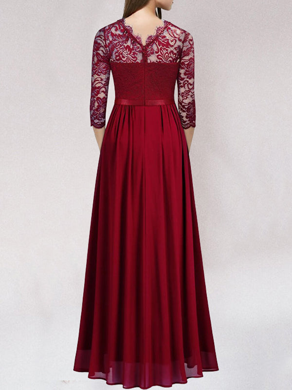 CharmChic Exquisite Long Lace Bridesmaid Dress