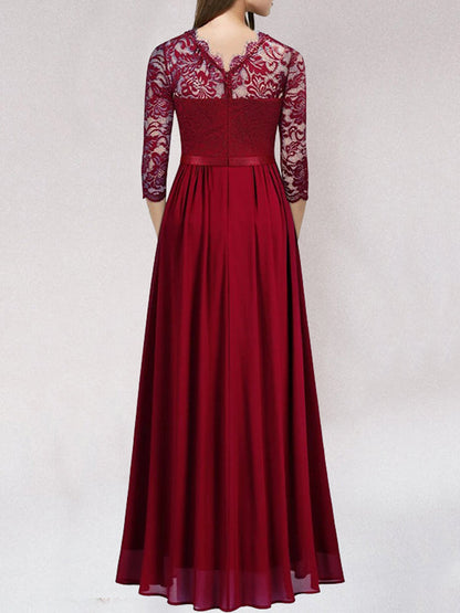 CharmChic Exquisite Long Lace Bridesmaid Dress