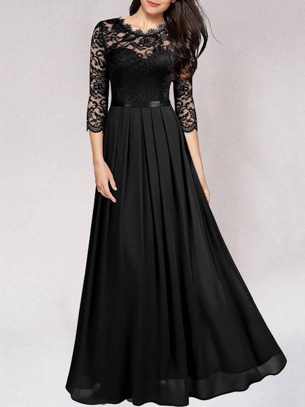 CharmChic Exquisite Long Lace Bridesmaid Dress