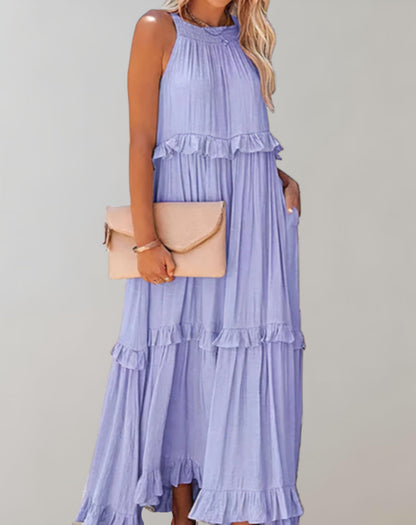 FleurFlow Sleeveless Maxi Dress for Women – Light and Airy Summer Fabric