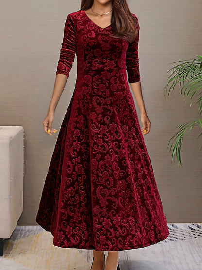 Isabella Luxe Velvet Long Dress for Formal Occasions