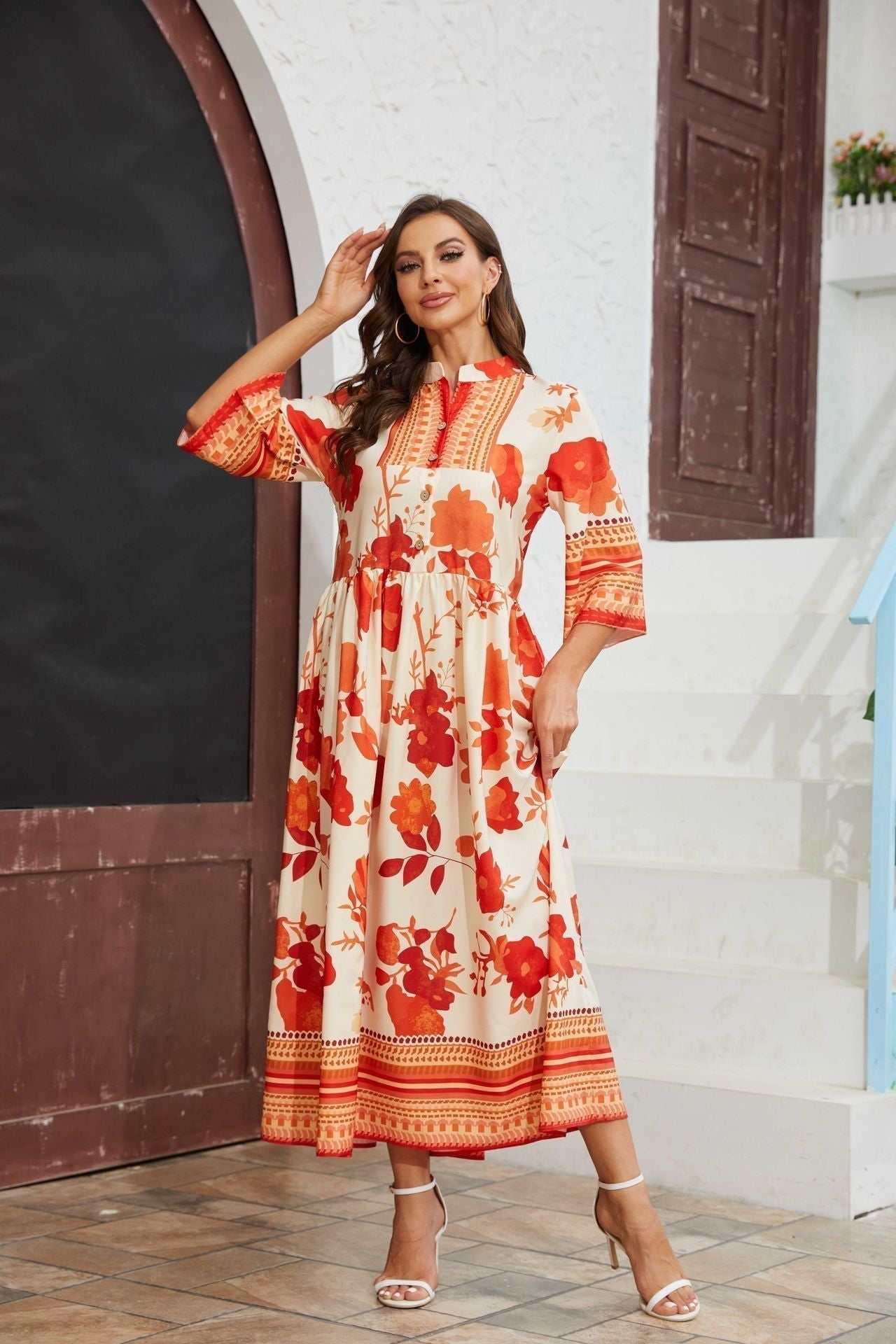 BellaFlora Ethereal Floral Maxi Dress – All-Season Elegance