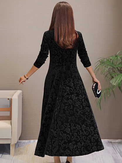 Isabella Luxe Velvet Long Dress for Formal Occasions