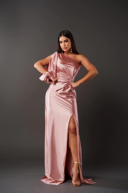 LuxeGala Satin Evening Dress for Timeless Elegance