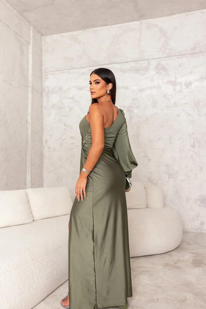 LuxeGala Satin Evening Dress for Timeless Elegance